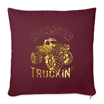 Monster Truck - Housse de coussin décorative 45 x 45 cm - bordeaux - Devant