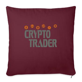 Crypto Trader - Housse de coussin décorative 45 x 45 cm - bordeaux - Devant
