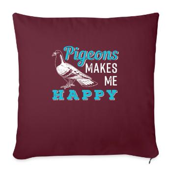 Pigeon - Housse de coussin décorative 45 x 45 cm - bordeaux - Devant