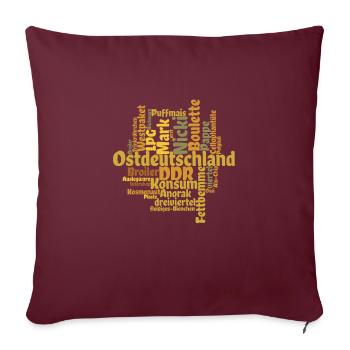 Nuage de mots DDR Nicki Wörtersammlung - Housse de coussin décorative 45 x 45 cm - bordeaux - Devant