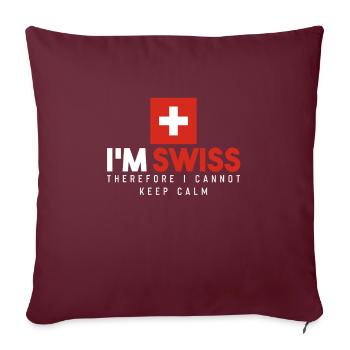 Suisse - Housse de coussin décorative 45 x 45 cm - bordeaux - Devant