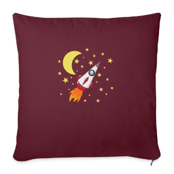 Scolarisation Des sacs d’école fusée - Housse de coussin décorative 45 x 45 cm - bordeaux - Devant