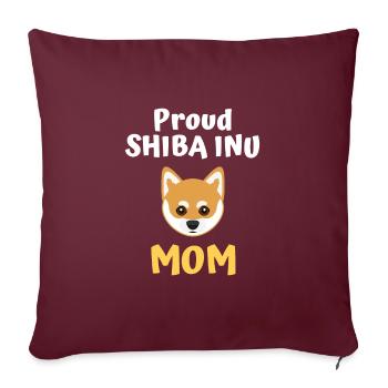 Stolzer Shiba Inu Hunde Mama - Sofakissenbezug 45 x 45 cm - Burgunderrot - Vorne