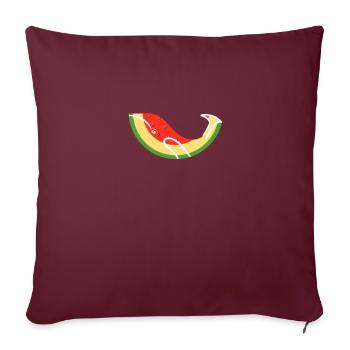 Pastèque baleine baleine melon fruité Été - Housse de coussin décorative 45 x 45 cm - bordeaux - Devant
