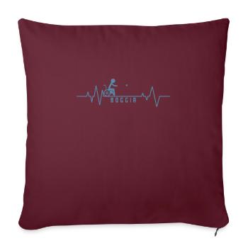 Battements de cœur pour la pétanque - Housse de coussin décorative 45 x 45 cm - bordeaux - Devant