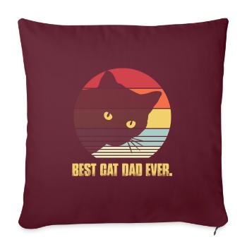 Chats Cat Papa Kater - Housse de coussin décorative 45 x 45 cm - bordeaux - Devant