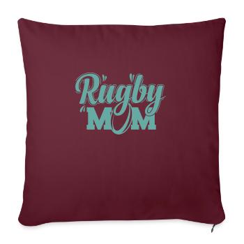Rugby Mom Football Joueur de sport Fans - Housse de coussin décorative 45 x 45 cm - bordeaux - Devant