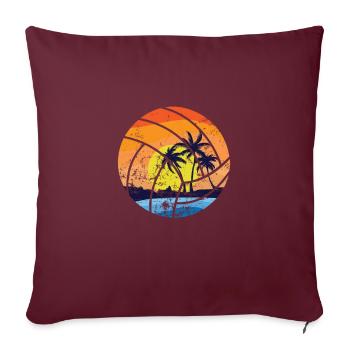 Joueur d’équipe professionnel de volleyball de plage Sand - Housse de coussin décorative 45 x 45 cm - bordeaux - Devant