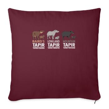 Tapire Tiermotiv Tapir Familie - Sofakissenbezug 45 x 45 cm - Burgunderrot - Vorne