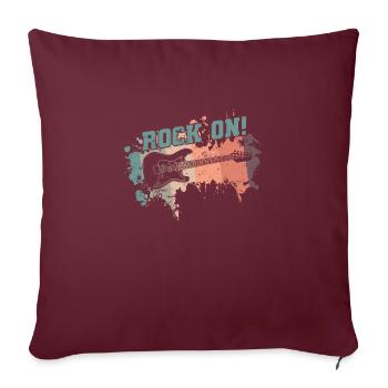 Rock on Music Style Genre Guitare Rock Band - Housse de coussin décorative 45 x 45 cm - bordeaux - Devant