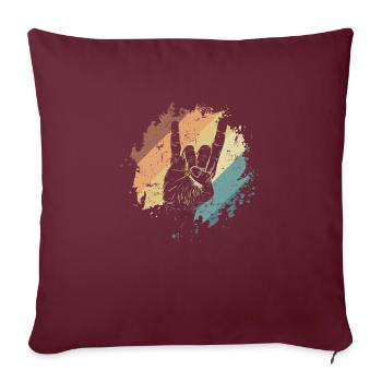 Heavy Metal Handzeichen Musik Band Genre - Sofakissenbezug 45 x 45 cm - Burgunderrot - Vorne