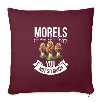 Cueilleurs de champignons et amis champignons - Housse de coussin décorative 45 x 45 cm - bordeaux - Devant