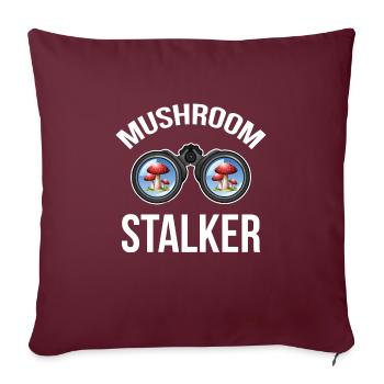 Cueilleurs de champignons et amis champignons - Housse de coussin décorative 45 x 45 cm - bordeaux - Devant