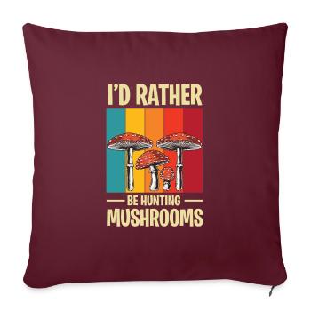 Cueilleurs de champignons et amis champignons - Housse de coussin décorative 45 x 45 cm - bordeaux - Devant