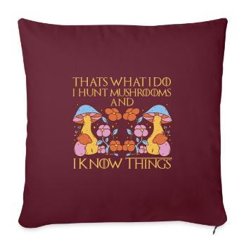 Cueilleurs de champignons et amis champignons - Housse de coussin décorative 45 x 45 cm - bordeaux - Devant