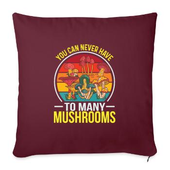 Cueilleurs de champignons et amis champignons - Housse de coussin décorative 45 x 45 cm - bordeaux - Devant