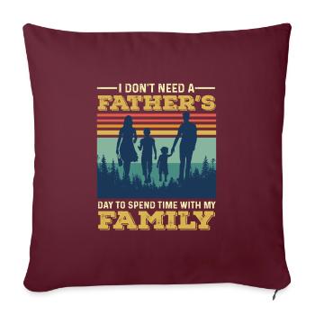 Cadeau de fête des pères pour papa pour la fête des hommes - Housse de coussin décorative 45 x 45 cm - bordeaux - Devant