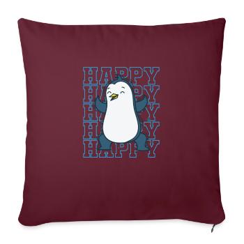 Pinguin ist Happy Tier Antarktis Vogel - Sofakissenbezug 45 x 45 cm - Burgunderrot - Vorne