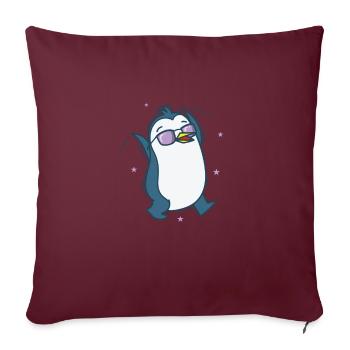 Pinguin Antarktis Vogel Tier - Sofakissenbezug 45 x 45 cm - Burgunderrot - Vorne