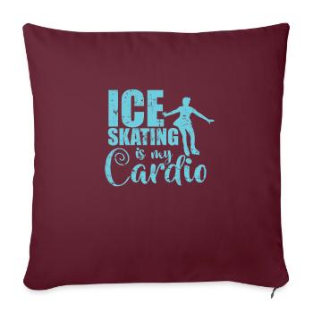 Le patinage sur glace est mon Cardio Schlittschuhlaufen - Housse de coussin décorative 45 x 45 cm - bordeaux - Devant