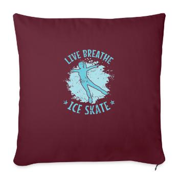 Live Breath Patinage à glace - Housse de coussin décorative 45 x 45 cm - bordeaux - Devant