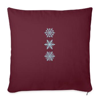 Flocons de neige de différents types Hiver - Housse de coussin décorative 45 x 45 cm - bordeaux - Devant