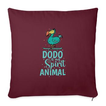 Dodo est mon oiseau animal spirituel de l’île Maurice - Housse de coussin décorative 45 x 45 cm - bordeaux - Devant
