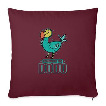 Remenber l’oiseau Dodo de l’île Maurice - Housse de coussin décorative 45 x 45 cm - bordeaux - Devant