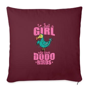Juste une fille qui aime Dodo Birds Mauritius - Housse de coussin décorative 45 x 45 cm - bordeaux - Devant