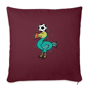 Dodo joue à l’oiseau de football de l’île Maurice - Housse de coussin décorative 45 x 45 cm - bordeaux - Devant
