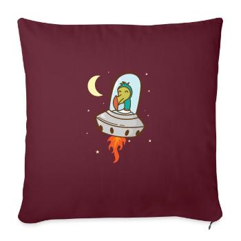 Dodo dans l’espace Oiseau de l’île Maurice - Housse de coussin décorative 45 x 45 cm - bordeaux - Devant