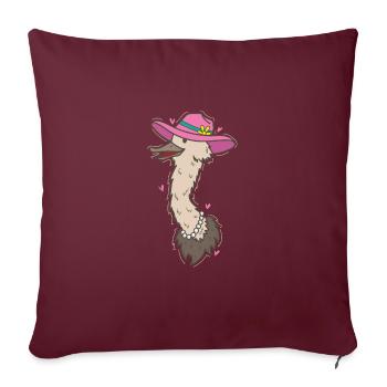 Oiseau d’autruche en Afrique - Housse de coussin décorative 45 x 45 cm - bordeaux - Devant