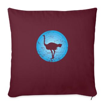 Oiseau autruche rapide grand oiseau - Housse de coussin décorative 45 x 45 cm - bordeaux - Devant