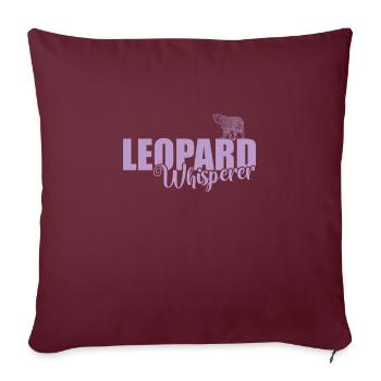 Léopard chuchoteur gros chat prédateur - Housse de coussin décorative 45 x 45 cm - bordeaux - Devant