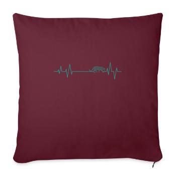 Ligne de battement de cœur pour grand félin léopard - Housse de coussin décorative 45 x 45 cm - bordeaux - Devant
