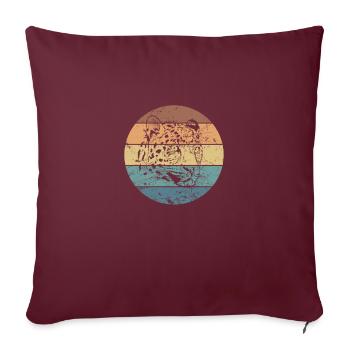 Portrait léopard grand chat prédateur - Housse de coussin décorative 45 x 45 cm - bordeaux - Devant