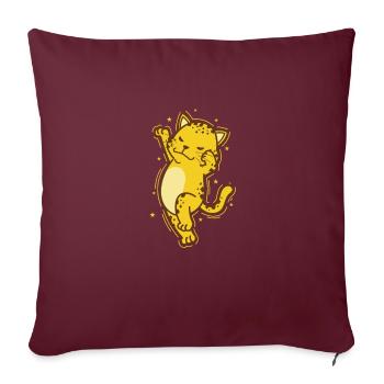 Léopard dansant grand félin prédateur Afrique - Housse de coussin décorative 45 x 45 cm - bordeaux - Devant