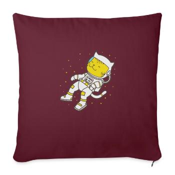 Léopard dans l’espace Grand félin Prédateur - Housse de coussin décorative 45 x 45 cm - bordeaux - Devant