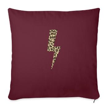 Léopard Lightning Big Cat Afrique - Housse de coussin décorative 45 x 45 cm - bordeaux - Devant
