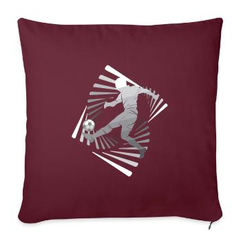 Soccer Plaer Kick Ball avec tourbillons - Housse de coussin décorative 45 x 45 cm - bordeaux - Devant