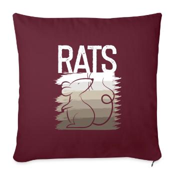 Rat Shadow Rats Couleur Faded Shadow Rat - Housse de coussin décorative 45 x 45 cm - bordeaux - Devant