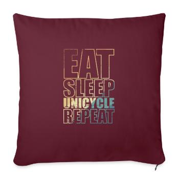 Manger Sommeil Unicycle Répéter Equilibre Sport - Housse de coussin décorative 45 x 45 cm - bordeaux - Devant