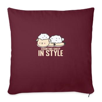 Compter les moutons en pyjama de style pyjama - Housse de coussin décorative 45 x 45 cm - bordeaux - Devant