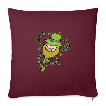 Nain irlandais de la Saint-Patrick - Housse de coussin décorative 45 x 45 cm - bordeaux - Devant