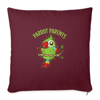 Perroquet Parents Animal Oiseau - Housse de coussin décorative 45 x 45 cm - bordeaux - Devant