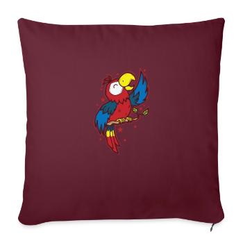 Perroquet, Chant, Animal, Oiseau - Housse de coussin décorative 45 x 45 cm - bordeaux - Devant