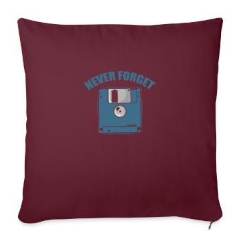 N’oubliez jamais le module de mémoire rétro de disquette - Housse de coussin décorative 45 x 45 cm - bordeaux - Devant