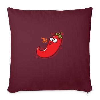 Piment Chaleur Épice Chaleur Degré de piquant - Housse de coussin décorative 45 x 45 cm - bordeaux - Devant