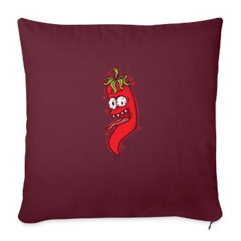 piment fort épices Scoville - Housse de coussin décorative 45 x 45 cm - bordeaux - Devant