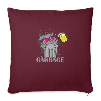 Ordures Raton laveur Nocturne - Housse de coussin décorative 45 x 45 cm - bordeaux - Devant